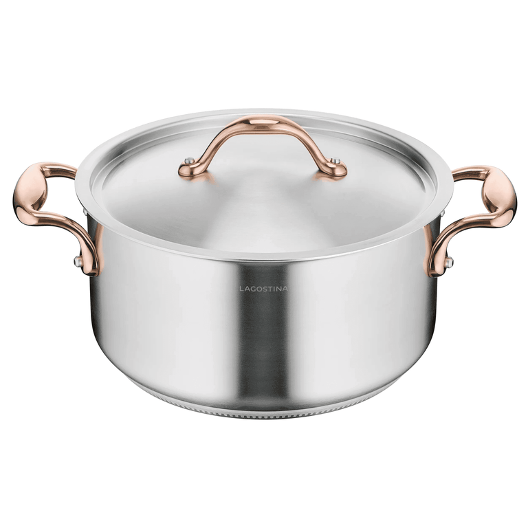 Accademia Limited Edition, acciaio inox 3 ply, induzione e gas, Casseruola fonda 2 maniglie con coperchio