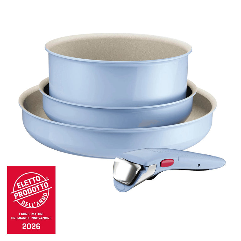 Ingenio Pastel, Set padelle, Antiaderente, Manico rimovibile, induzione gas, 4 pz