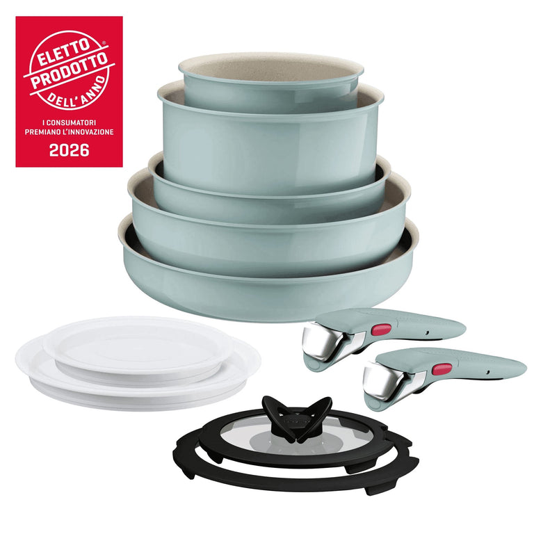 Ingenio Pastel, Set padelle, Antiaderente, Manico rimovibile, induzione gas, 11 pz